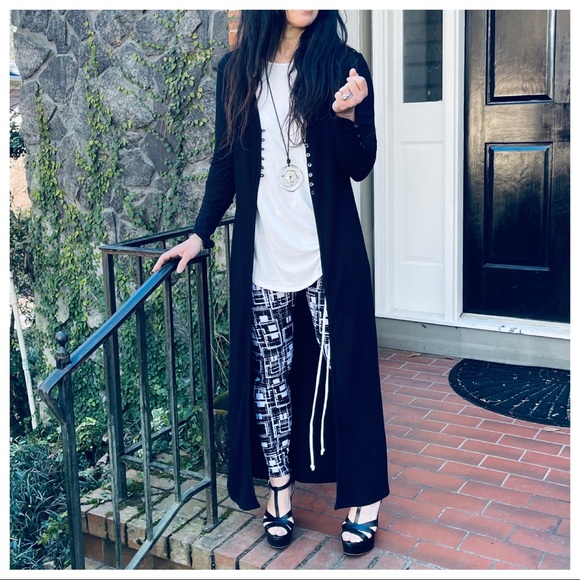 ✨RESTOCKED✨Chic black long knit duster - Picture 6 of 11